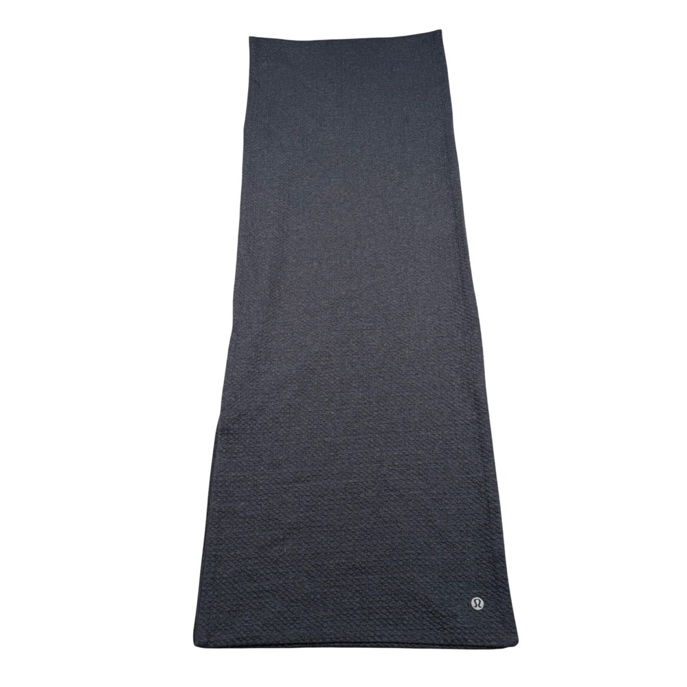 Lululemon Scarf Unisex Gray Textured Pebbled Logo Athletic Wrap 74 X 13